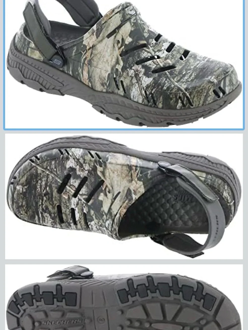 Skechers Kids Mossy Oak Camo Slip-On Clog Mens Size 9 EUC